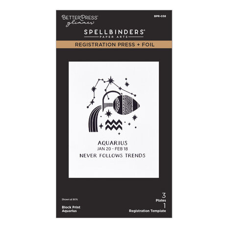 Spellbinders Block Print Zodiacs Registration Press + Foil Plate Aquarius (BPR-038) Spellbinders Block Print Zodiacs Registration Press + Foil Plate Aquarius (BPR-038)