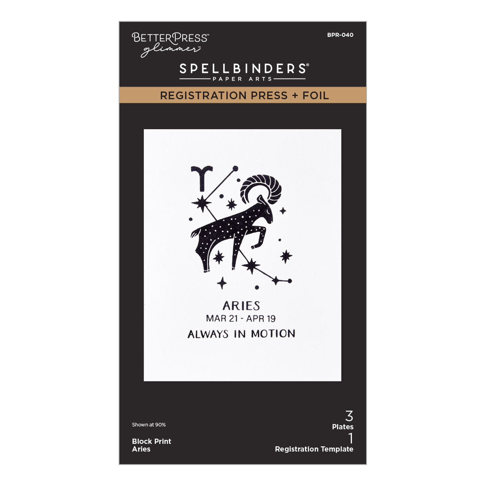 Spellbinders Block Print Zodiacs Registration Press + Foil Plate Aries (BPR-040)