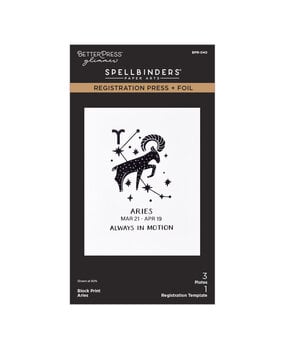 Spellbinders Block Print Zodiacs Registration Press + Foil Plate Aries (BPR-040)