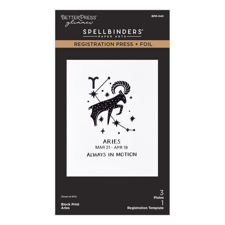 Spellbinders Block Print Zodiacs Registration Press + Foil Plate Aries (BPR-040)