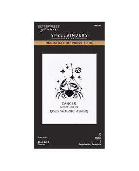 Spellbinders Block Print Zodiacs Registration Press + Foil Plate Cancer (BPR-043)