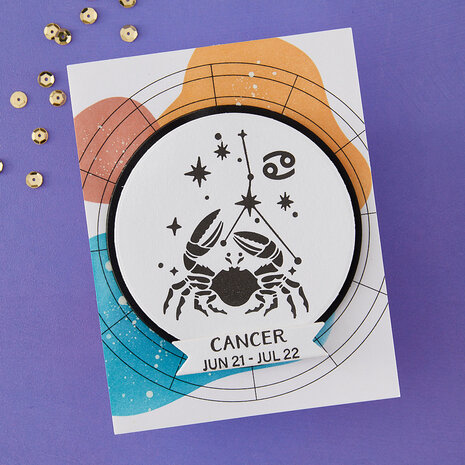 Spellbinders Block Print Zodiacs Registration Press + Foil Plate Cancer (BPR-043)