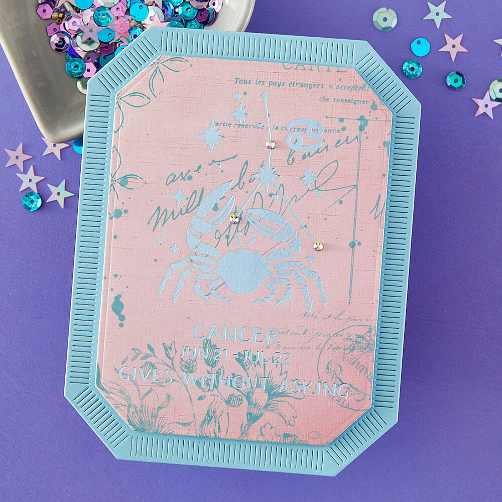 Spellbinders Block Print Zodiacs Registration Press + Foil Plate Cancer (BPR-043)