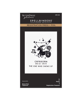 Spellbinders Block Print Zodiacs Registration Press + Foil Plate Capricorn (BPR-049)