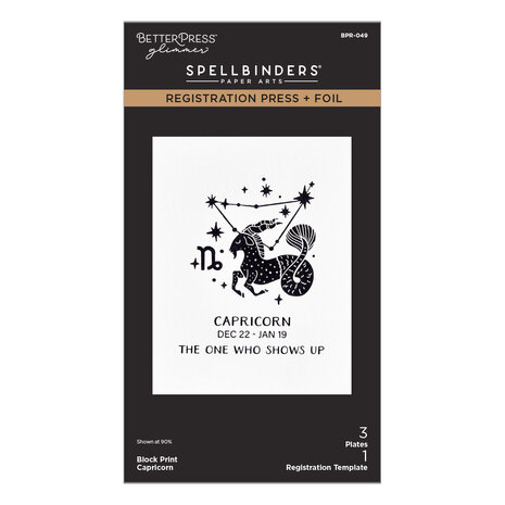 Spellbinders Block Print Zodiacs Registration Press + Foil Plate Capricorn (BPR-049)