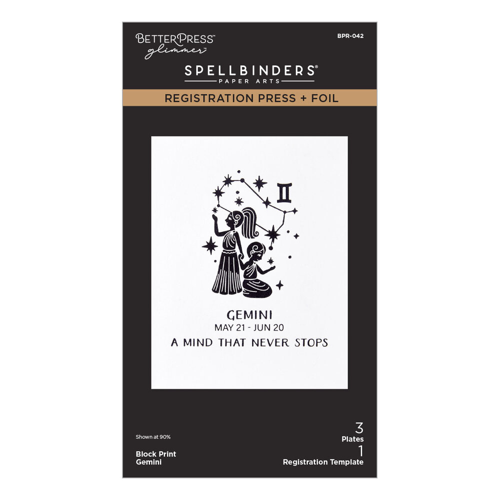 Spellbinders Block Print Zodiacs Registration Press + Foil Plate Gemini (BPR-042) Spellbinders Block Print Zodiacs Registration Press + Foil Plate Gemini (BPR-042)