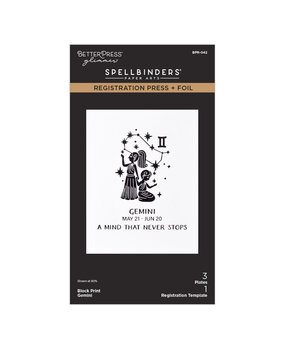Spellbinders Block Print Zodiacs Registration Press + Foil Plate Gemini (BPR-042)