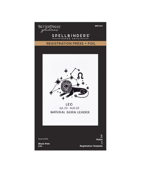 Spellbinders Block Print Zodiacs Registration Press + Foil Plate Leo (BPR-044)