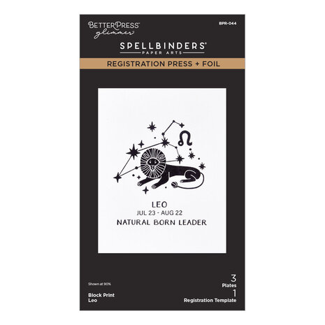 Spellbinders Block Print Zodiacs Registration Press + Foil Plate Leo (BPR-044)
