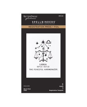 Spellbinders Block Print Zodiacs Registration Press + Foil Plate Libra (BPR-046)