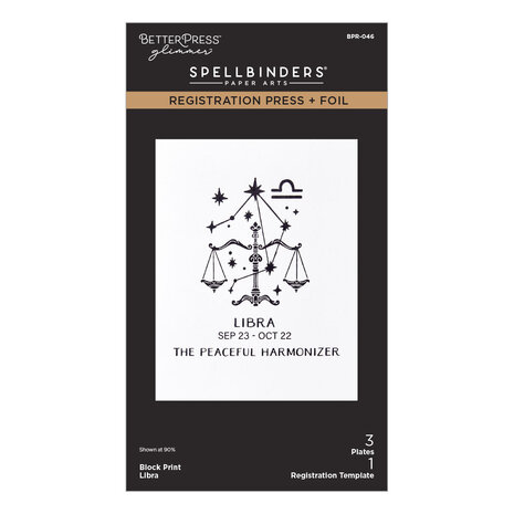 Spellbinders Block Print Zodiacs Registration Press + Foil Plate Libra (BPR-046)