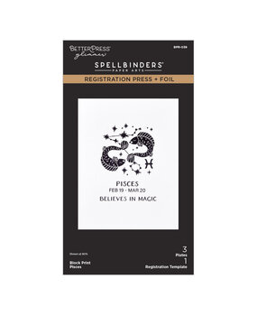 Spellbinders Block Print Zodiacs Registration Press + Foil Plate Pisces (BPR-039)