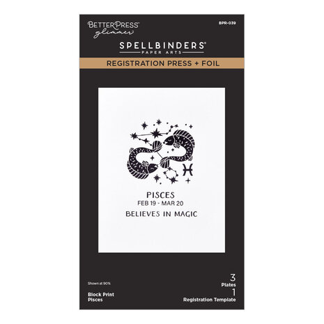 Spellbinders Block Print Zodiacs Registration Press + Foil Plate Pisces (BPR-039)