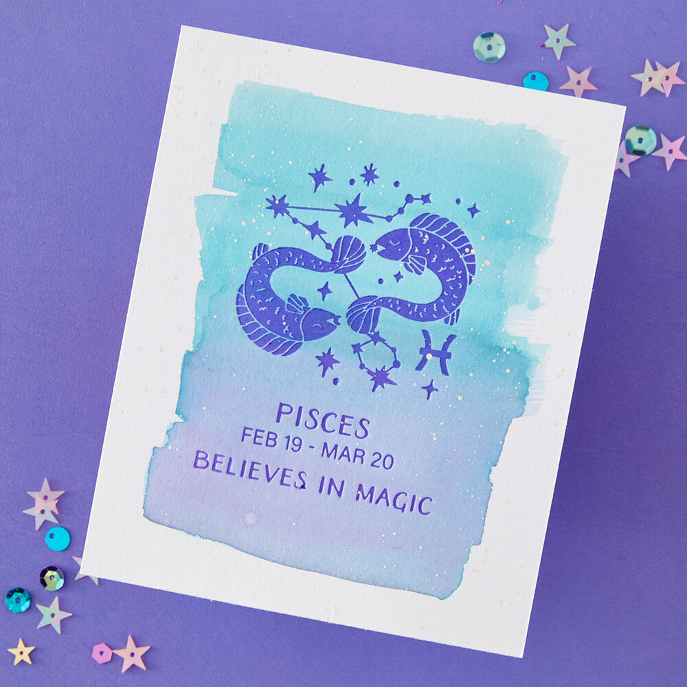 Spellbinders Block Print Zodiacs Registration Press + Foil Plate Pisces (BPR-039)
