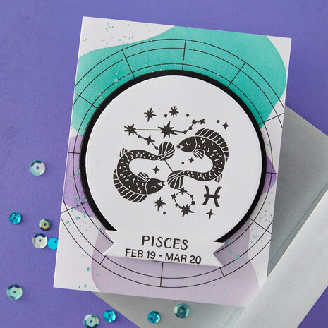 Spellbinders Block Print Zodiacs Registration Press + Foil Plate Pisces (BPR-039)