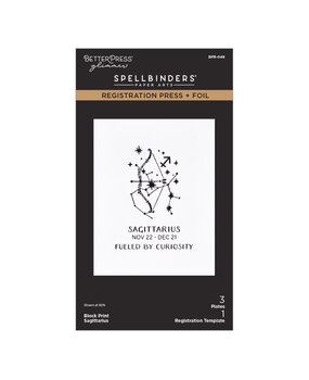 Spellbinders Block Print Zodiacs Registration Press + Foil Plate Sagittarius (BPR-048)