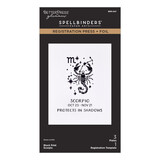 Spellbinders Block Print Zodiacs Registration Press + Foil Plate Scorpio (BPR-047)