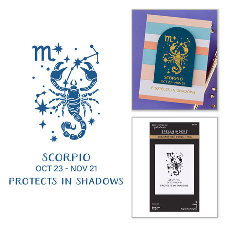 Spellbinders Block Print Zodiacs Registration Press + Foil Plate Scorpio (BPR-047) Spellbinders Block Print Zodiacs Registration Press + Foil Plate Scorpio (BPR-047)