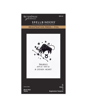 Spellbinders Block Print Zodiacs Registration Press + Foil Plate Taurus (BPR-041)