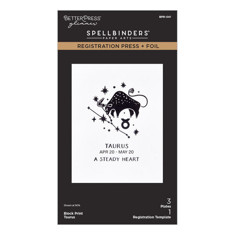 Spellbinders Block Print Zodiacs Registration Press + Foil Plate Taurus (BPR-041)