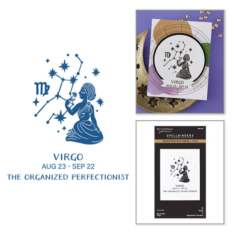 Spellbinders Block Print Zodiacs Registration Press + Foil Plate Virgo (BPR-045)