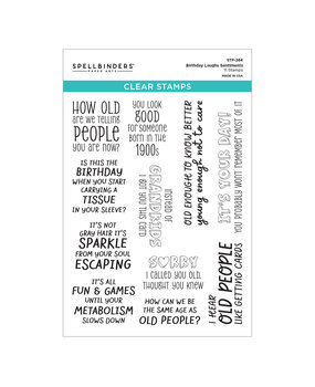 Spellbinders Aged to Perfection Clear Stamp Set Birthday Laughs Sentiments (STP-264)