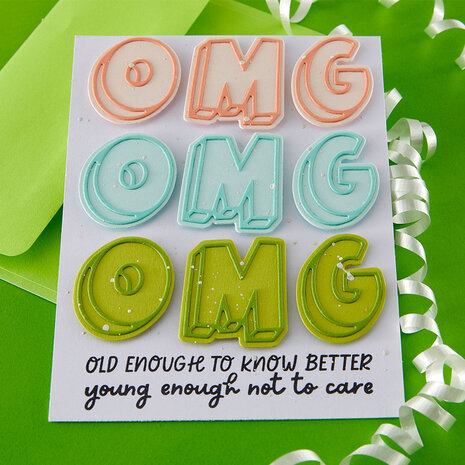 Spellbinders Aged to Perfection Etched Dies OMG (S2-451)