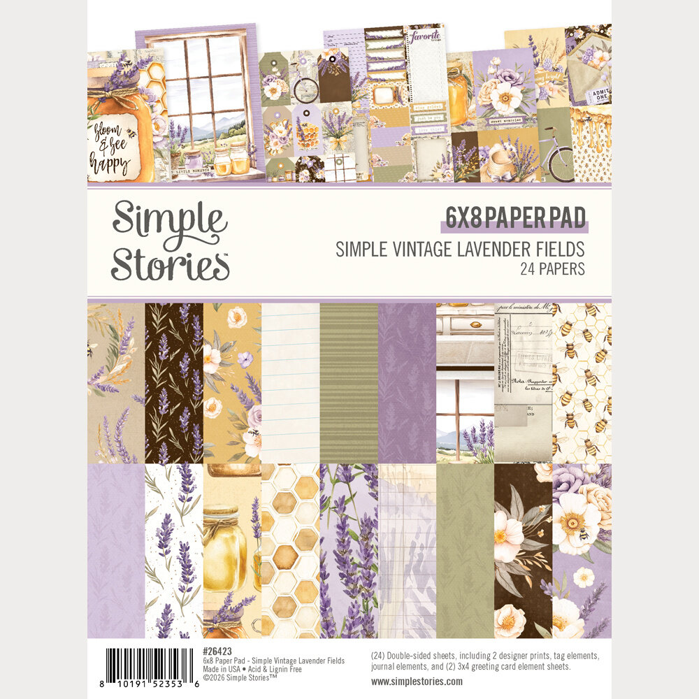 Simple Stories Simple Vintage Lavender Fields 6x8 Inch Paper Pad (26423) Simple Stories Simple Vintage Lavender Fields 6x8 Inch Paper Pad (26423)