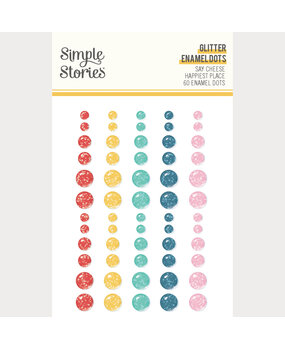 Simple Stories Say Cheese Happiest Place Glitter Enamel Dots (26232)
