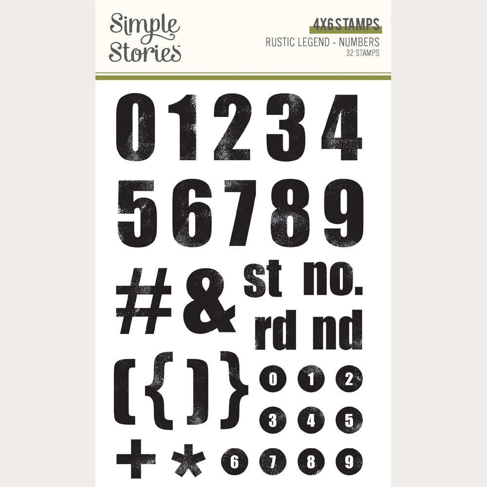 Simple Stories Rustic Legend Stamps Numbers (26627)
