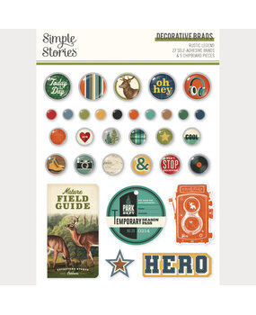 Simple Stories Rustic Legend Decorative Brads (26623)
