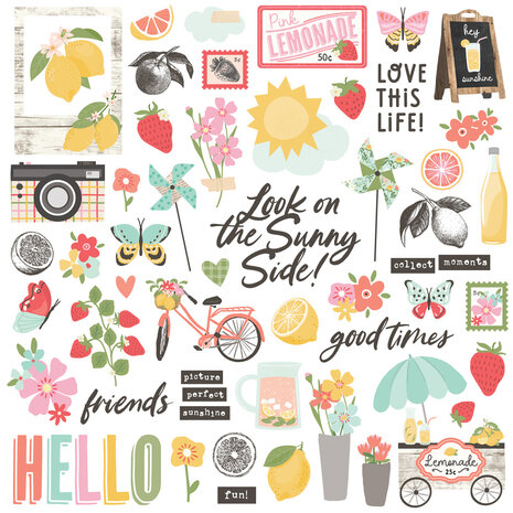 Simple Stories Pink Lemonade 12x12 Inch Chipboard (26318)