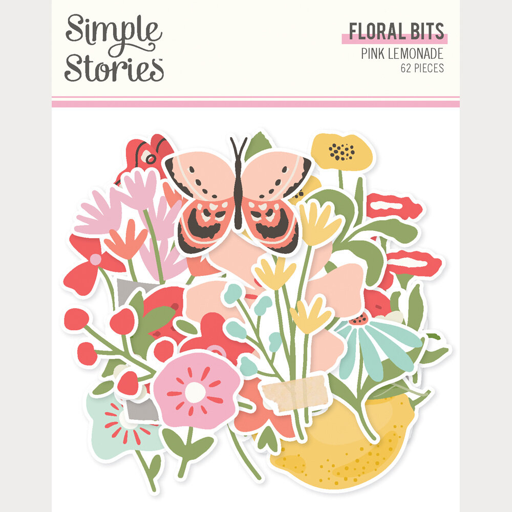 Simple Stories Pink Lemonade Floral Bits & Pieces (26321)