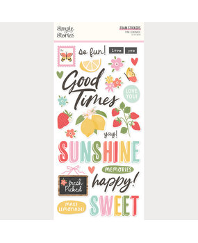 Simple Stories Pink Lemonade Foam Stickers (26322)