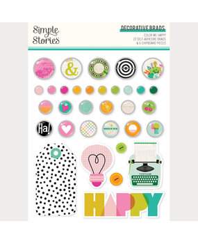 Simple Stories Color Me Happy Decorative Brads (26523)