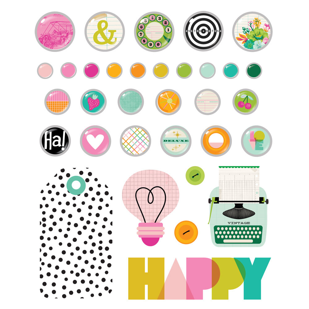 Simple Stories Color Me Happy Decorative Brads (26523)
