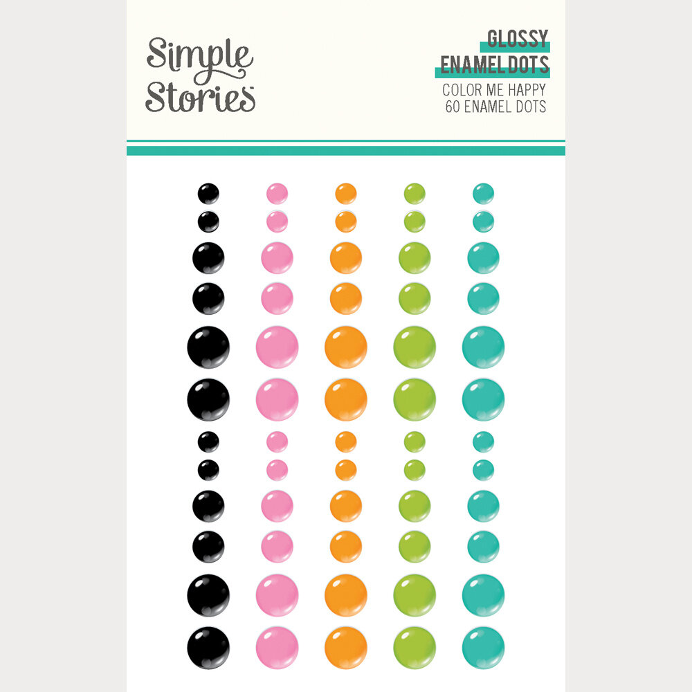 Simple Stories Color Me Happy Glossy Enamel Dots (26524)
