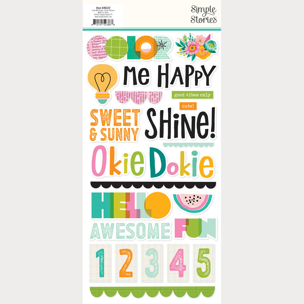 Simple Stories Color Me Happy Foam Stickers (26522)