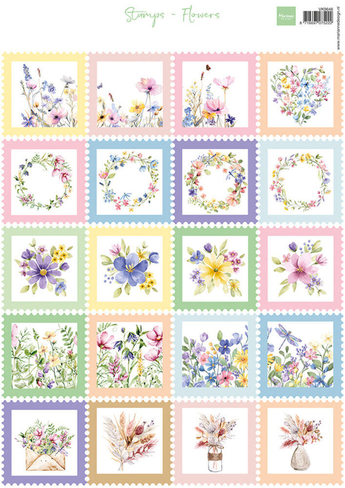 Marianne Design Decoupage Sheet A4 Flowers (VK9646)