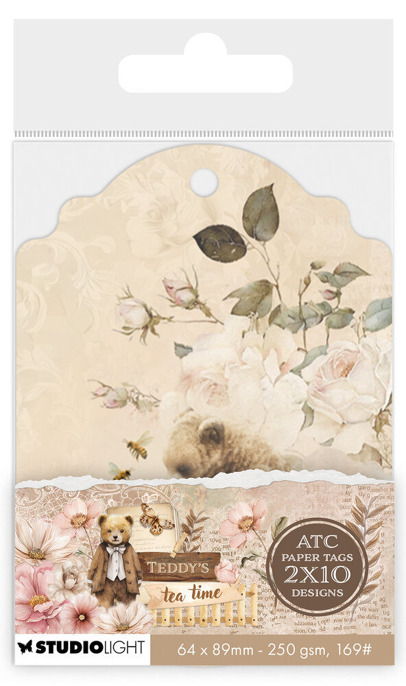 Studio Light Teddy's Tea Time ATC Paper Tags (SL-TTT-TAG10)
