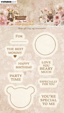 Studio Light Teddy's Tea Time Clear Stamp Bear Gift Bag Tag Accesories (SL-TTT-STAMP924)