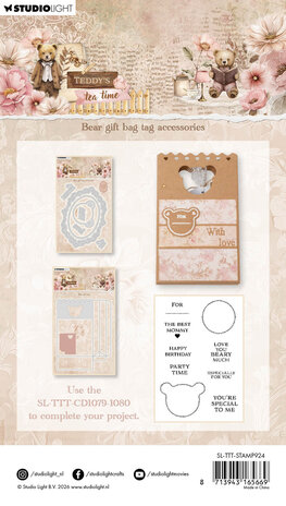 Studio Light Teddy's Tea Time Clear Stamp Bear Gift Bag Tag Accesories (SL-TTT-STAMP924)