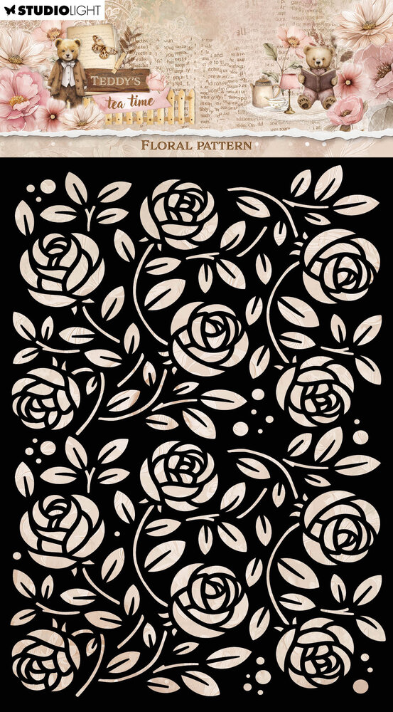 Studio Light Teddy's Tea Time Mask Floral Pattern (SL-TTT-MASK388)