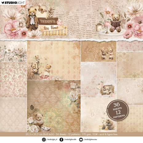 Studio Light Teddy's Tea Time Design Paper Pad (SL-TTT-DPP422)