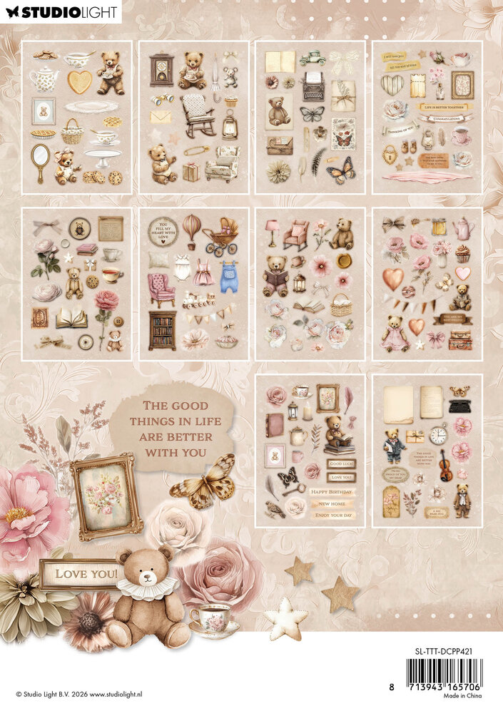 Studio Light Teddy's Tea Time Die-cut Paper Pad (SL-TTT-DCPP421)