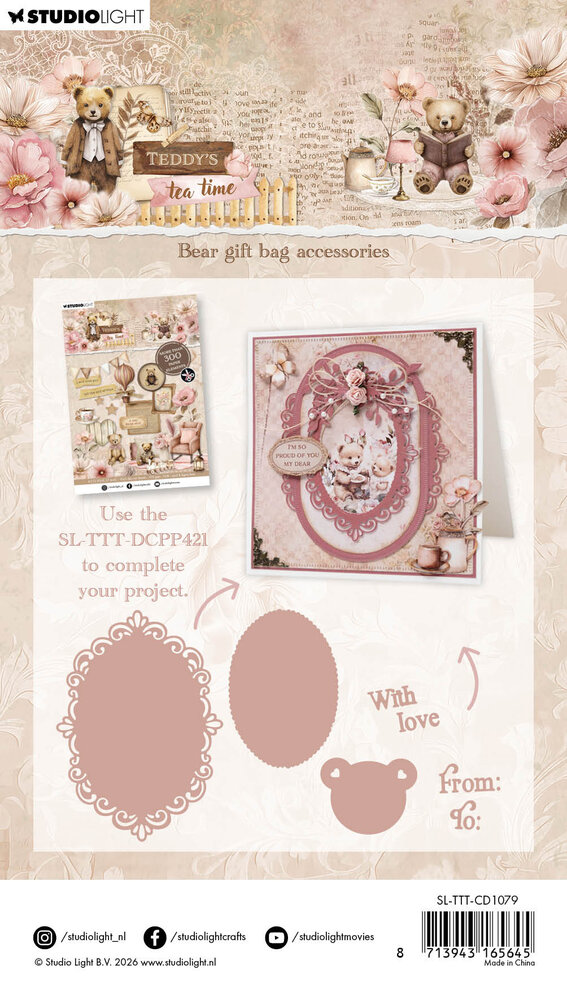 Studio Light Teddy's Tea Time Cutting Die Bear Gift Bag Accesories (SL-TTT-CD1079)
