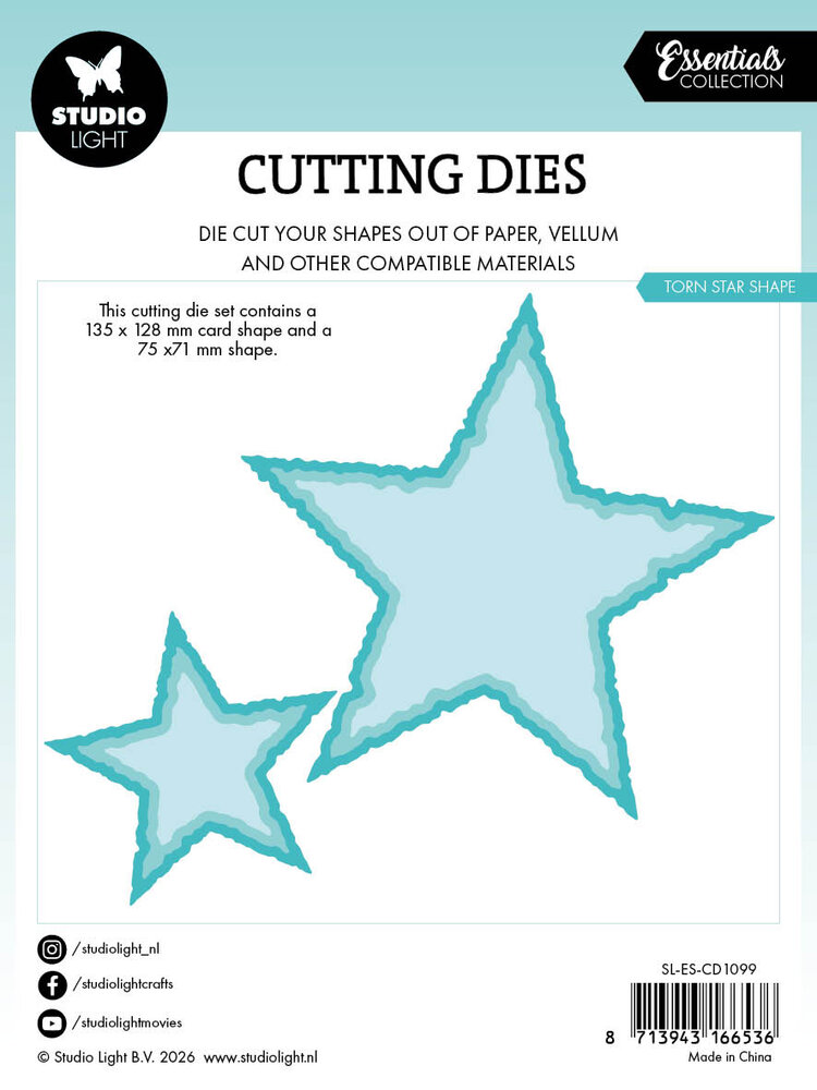Studio Light Torn Edge Cutting Die Torn Star Shape (SL-ES-CD1099)