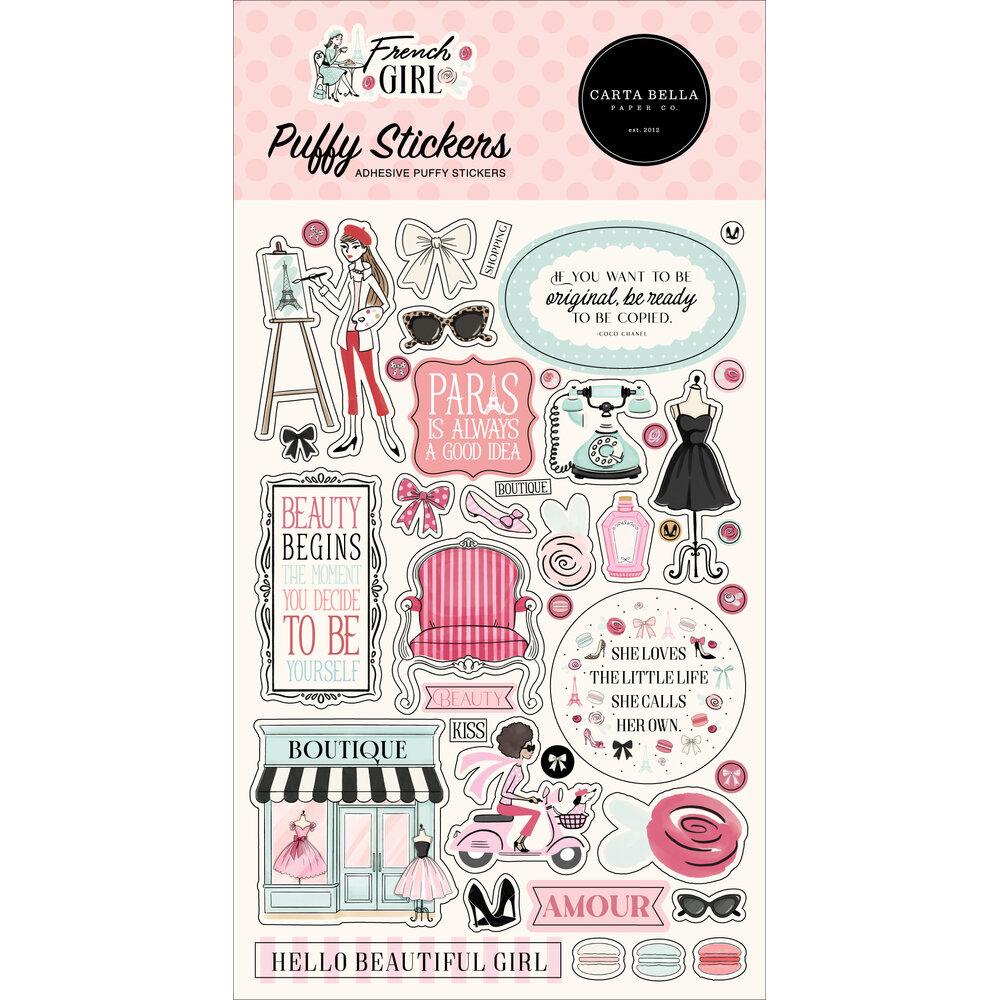 French Girl Puffy Stickers (CBFG490066) - Craftlines B.V.