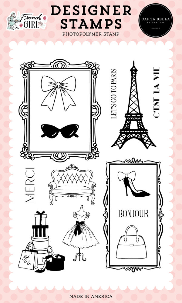 Carta Bella French Girl Designer Stamps Paris Days Stamp Set (CBFG490045)