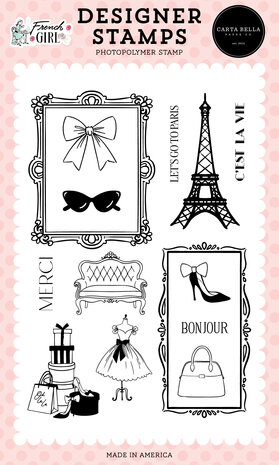 Carta Bella French Girl Designer Stamps Paris Days Stamp Set (CBFG490045)